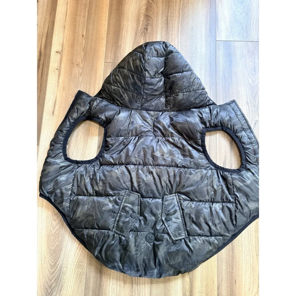 Pajar Pup Camo Black Hooded Dog Puffer Coat XL Reversible Warm Winter Apparel
